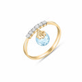 Yellow Gold Blue Topaz & Diamond — Vitalba