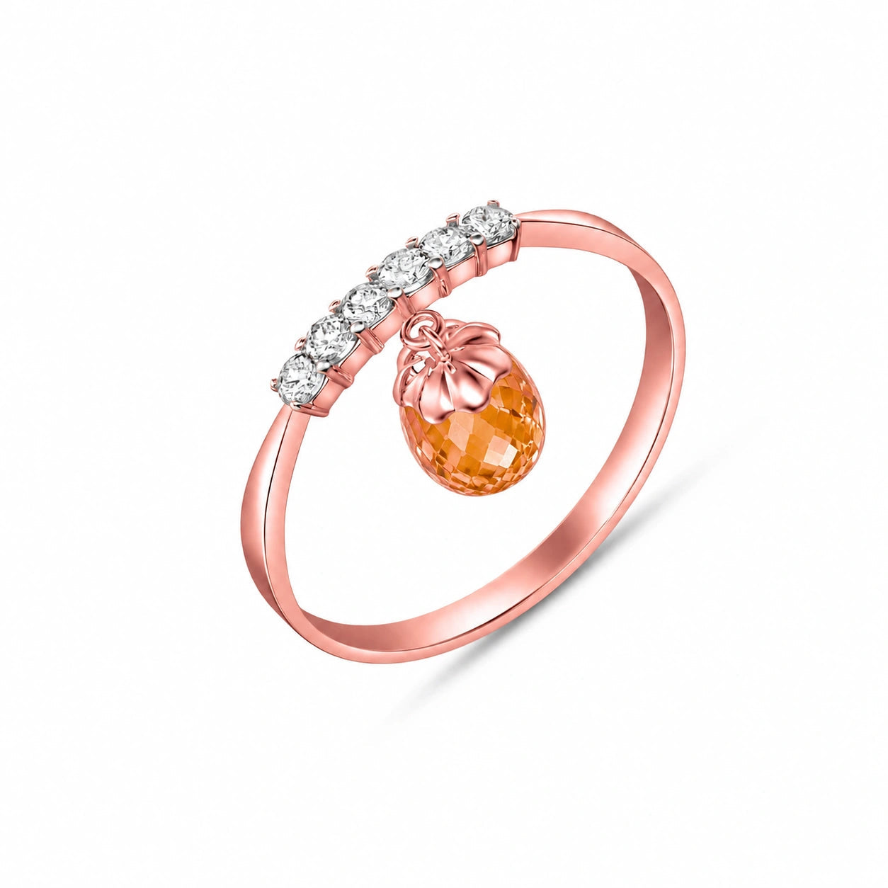 Rose Gold Citrine & Diamond — Vitalba