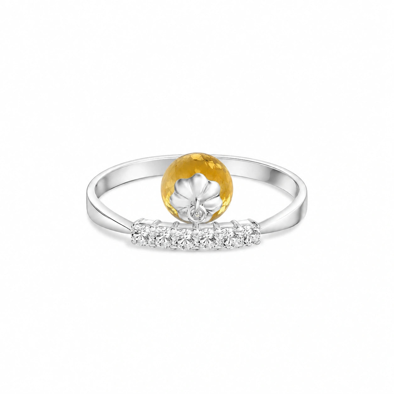 White Gold Citrine & Diamond — Vitalba