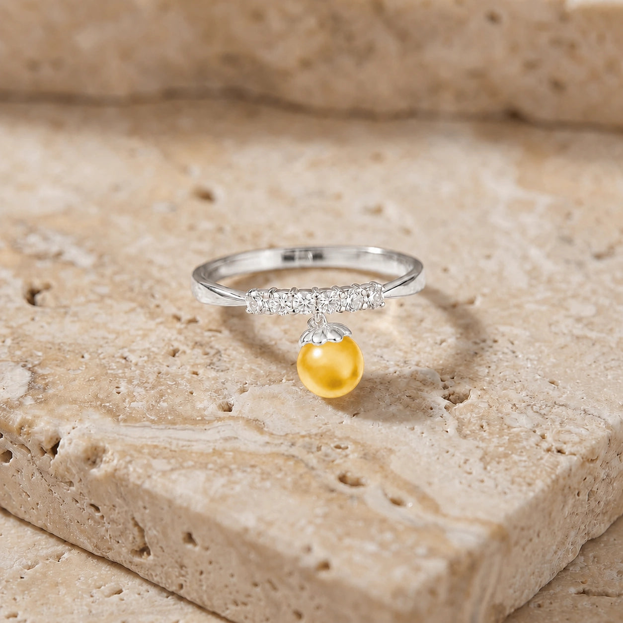White Gold Citrine & Diamond — Vitalba