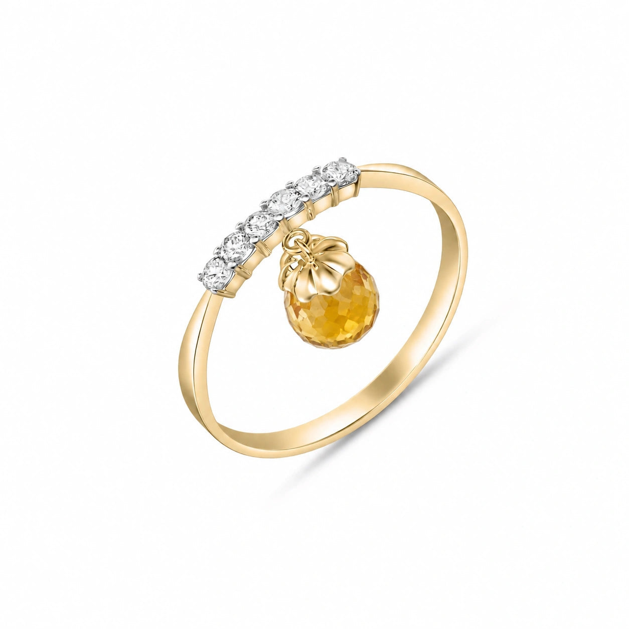 Yellow Gold Citrine & Diamond — Vitalba