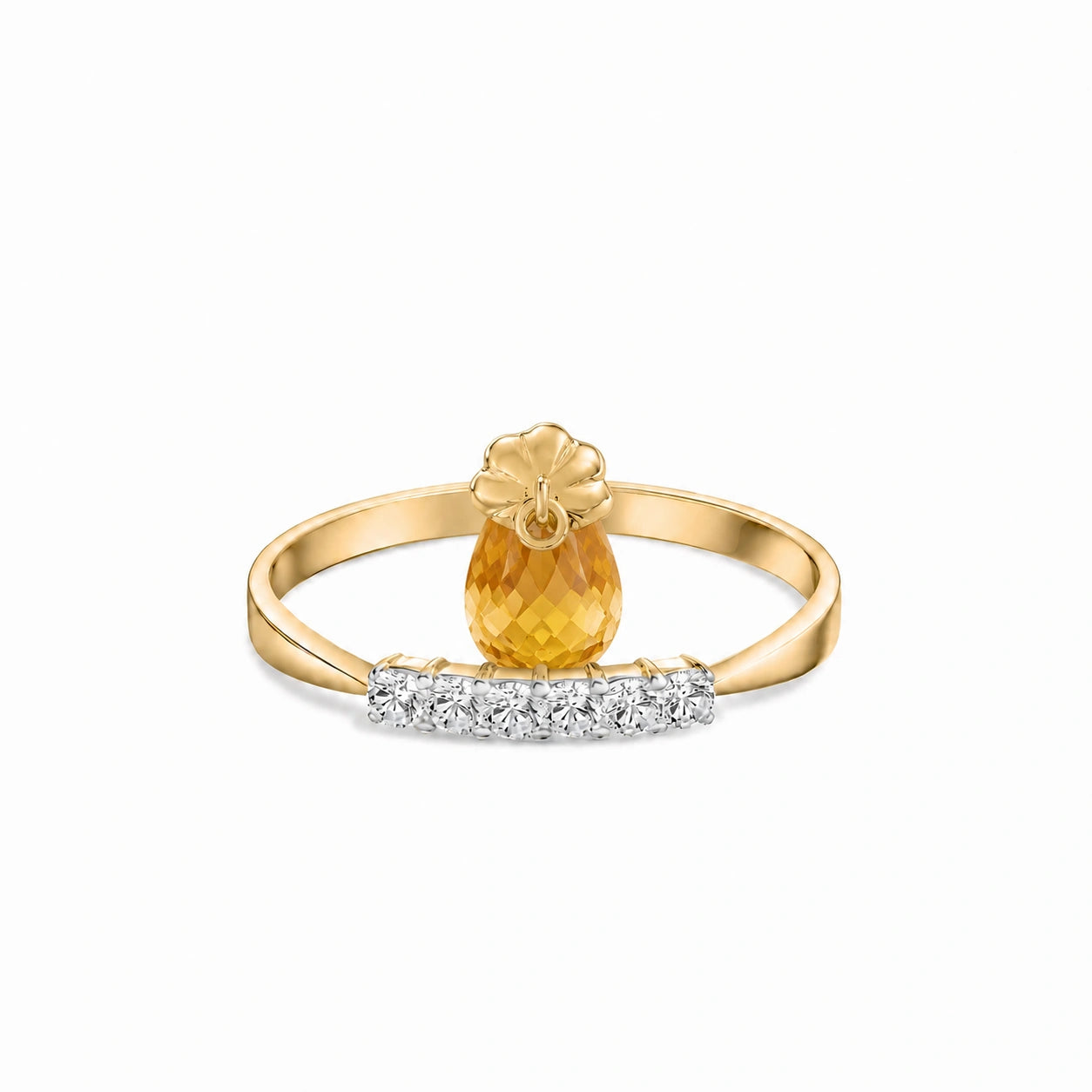 Yellow Gold Citrine & Diamond — Vitalba
