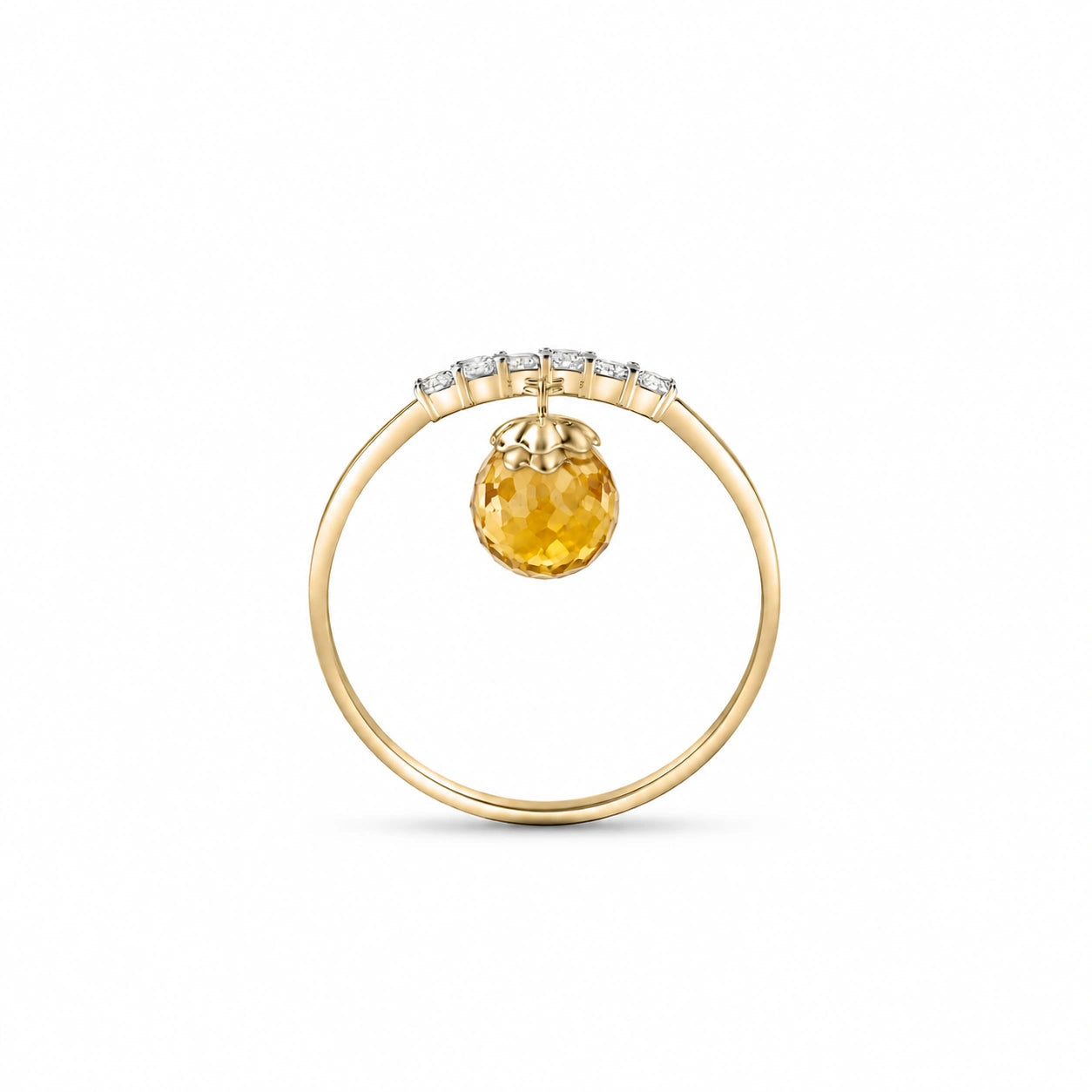 Yellow Gold Citrine & Diamond — Vitalba