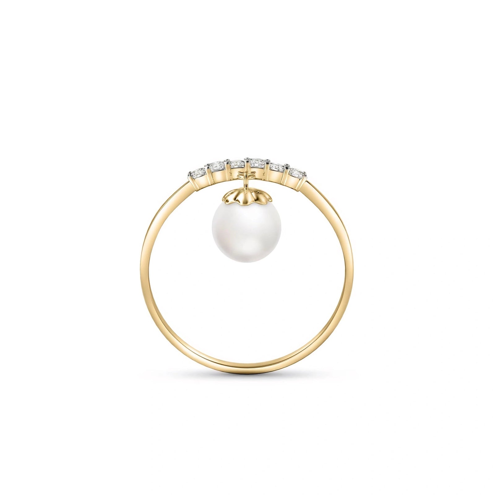 Yellow Gold Pearl & Diamond — Vitalba