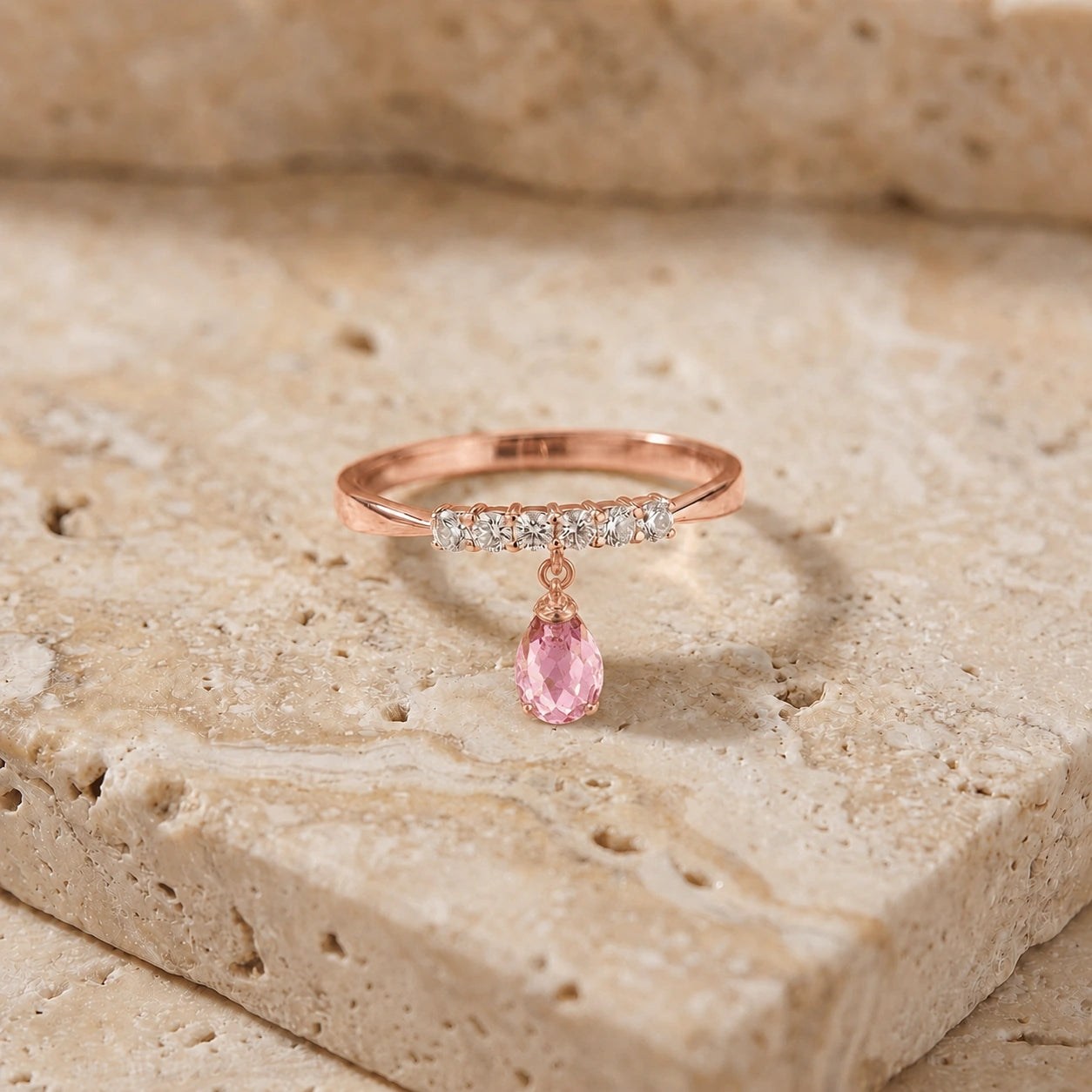 Rose Gold Pink Topaz & Diamond — Vitalba