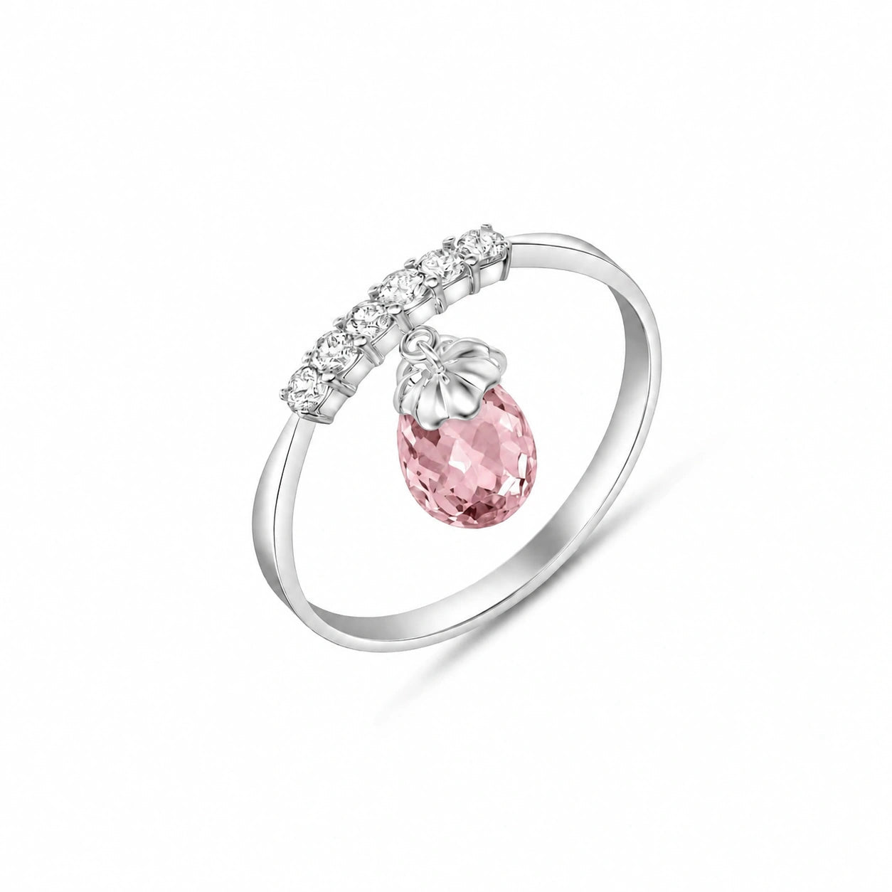 White Gold Pink Topaz & Diamond — Vitalba
