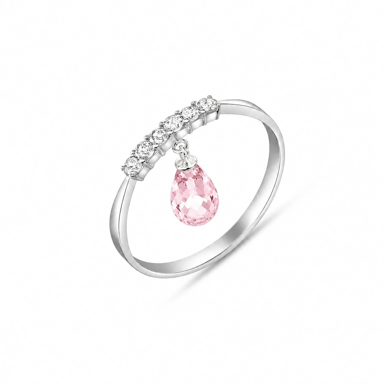 White Gold Pink Topaz & Diamond — Vitalba