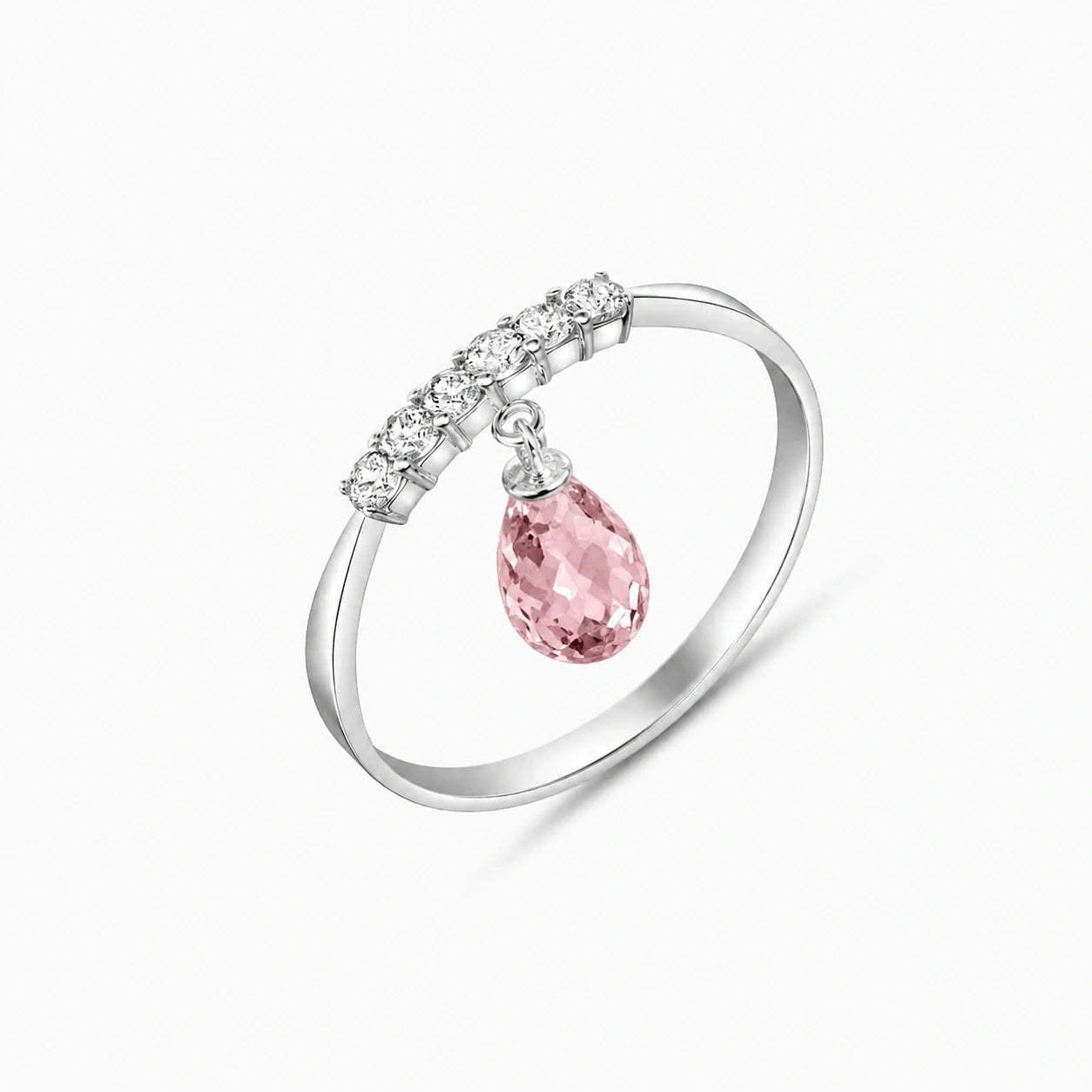 White Gold Pink Topaz & Diamond — Vitalba