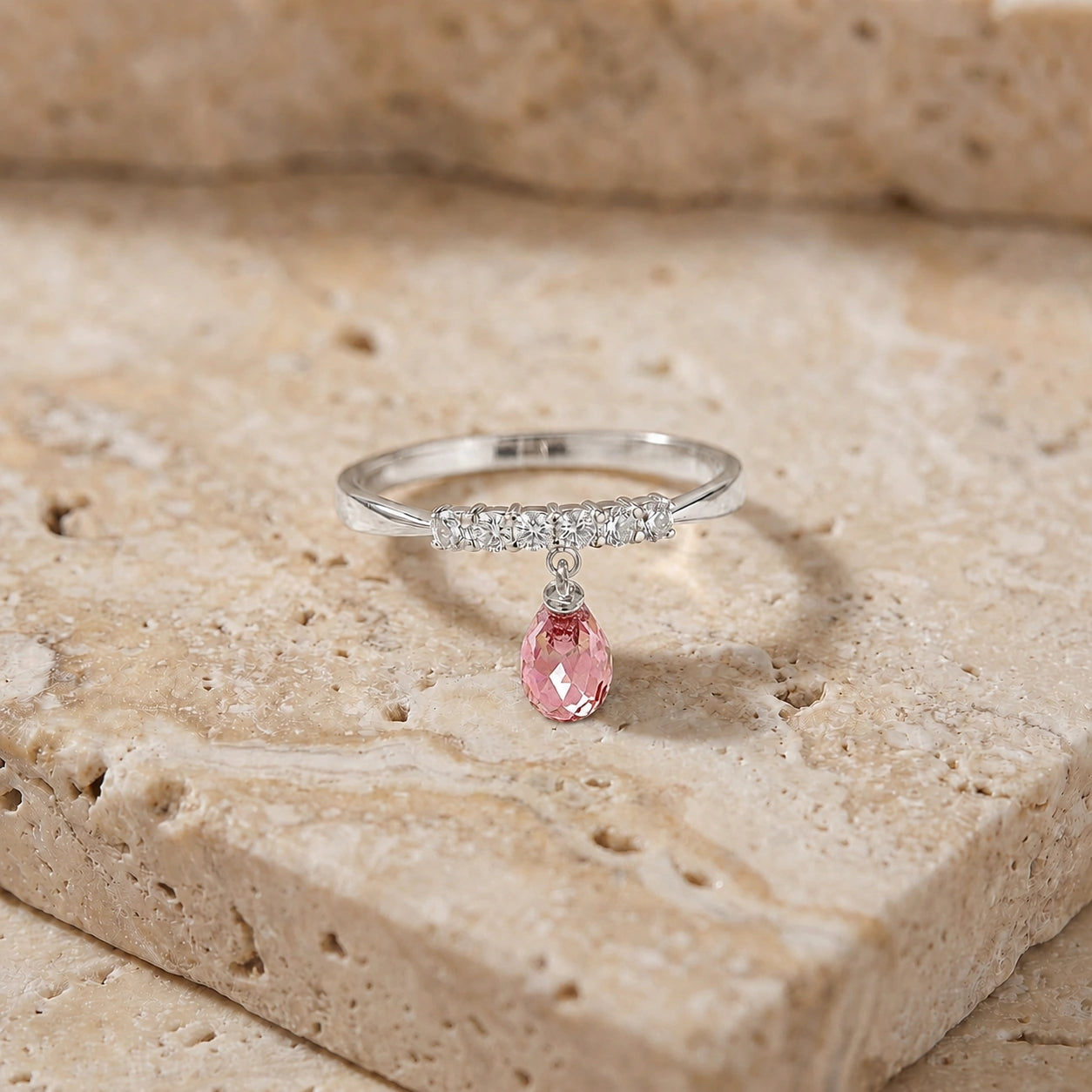 White Gold Pink Topaz & Diamond — Vitalba