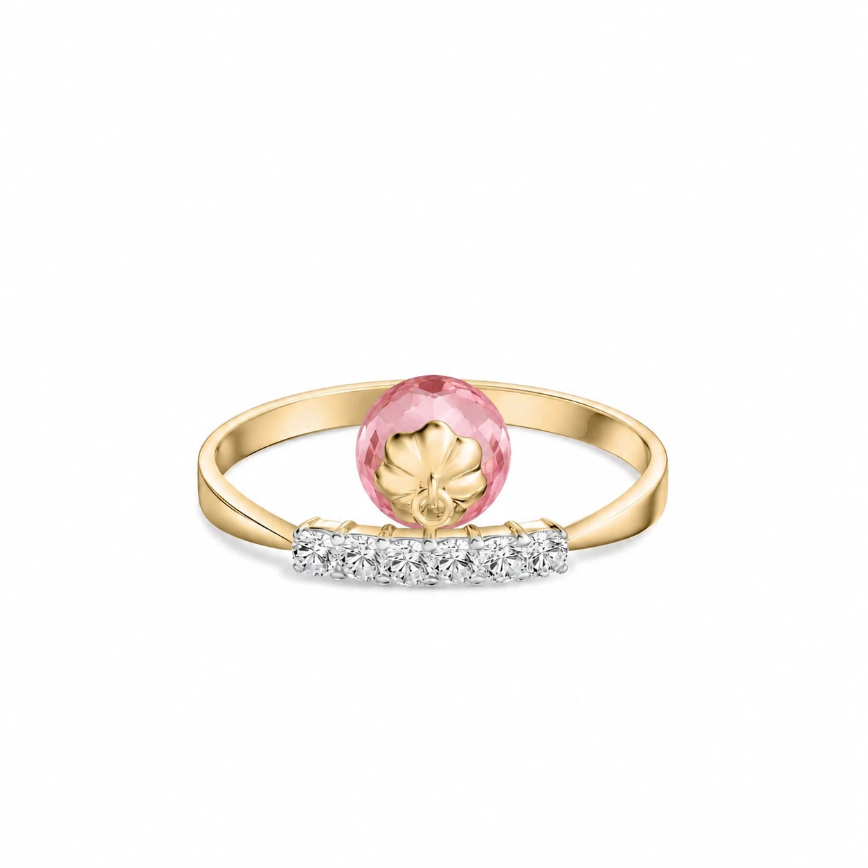 Yellow Gold Pink Topaz & Diamond — Vitalba