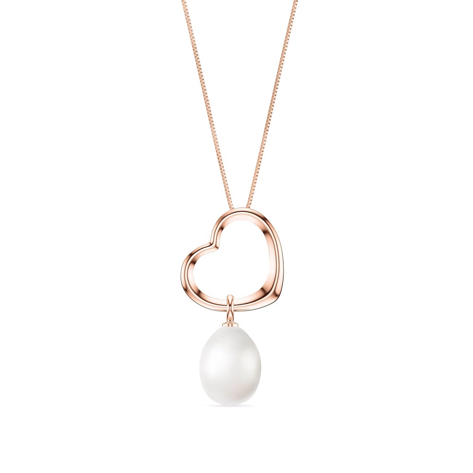 Rose Gold Celeste Pendant Necklace Pearl 10K — Giuseppa