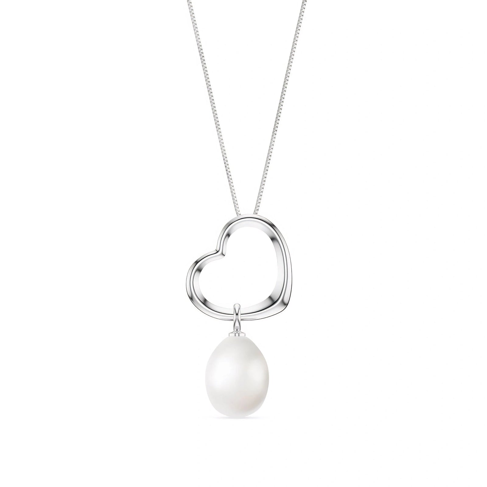 White Gold Celeste Pendant Necklace Pearl 10K — Giuseppa