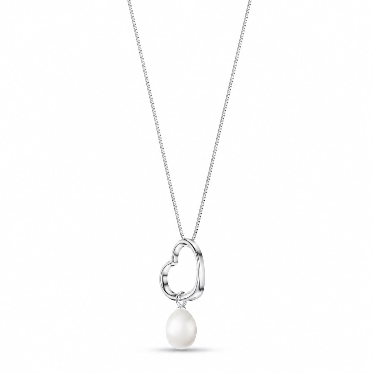 White Gold Celeste Pendant Necklace Pearl 10K — Giuseppa