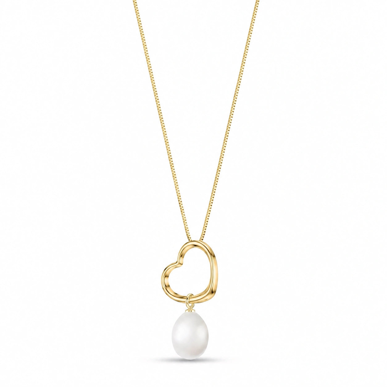 Yellow Gold Celeste Pendant Necklace Pearl 10K — Giuseppa