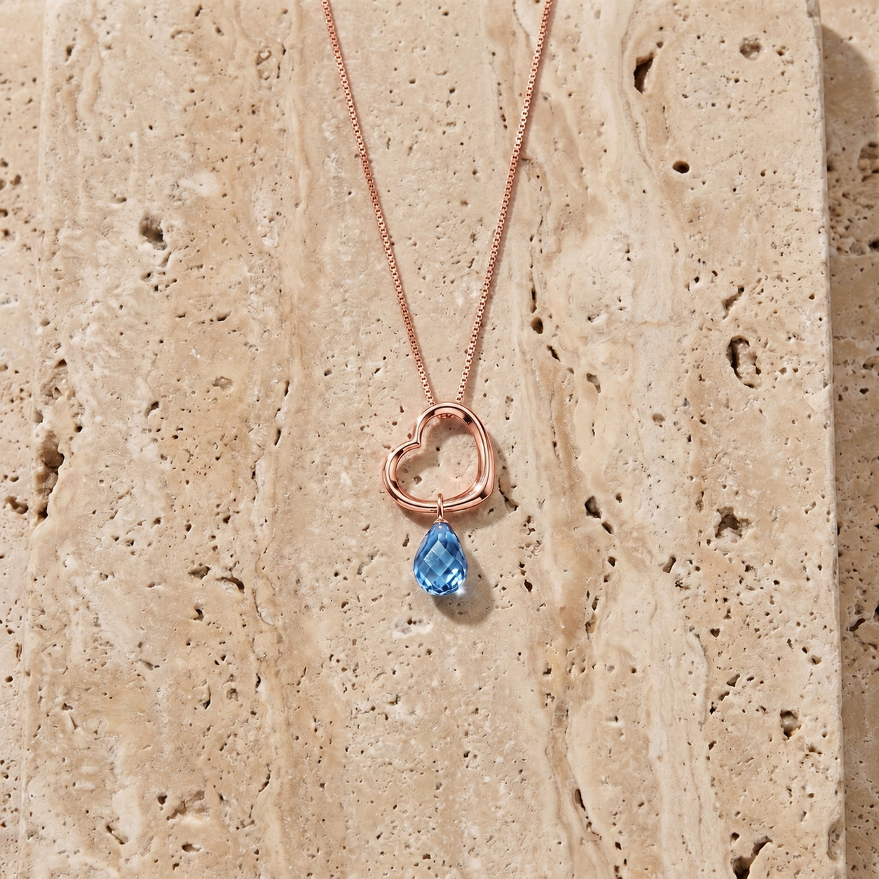 Rose Gold Celeste Pendant Necklace Amethyst 10K — Giuseppa