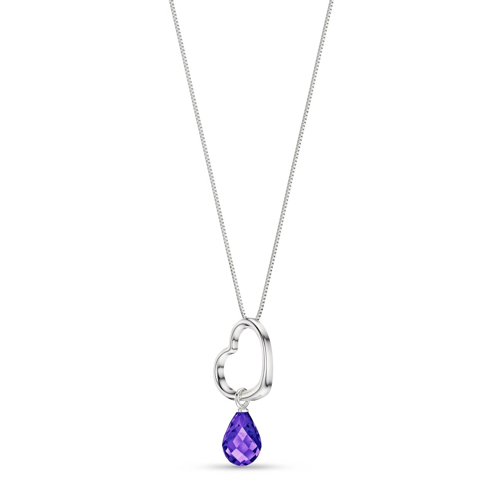 White Gold Celeste Pendant Necklace Amethyst 10K — Giuseppa