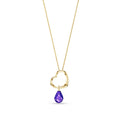 Yellow Gold Celeste Pendant Necklace Amethyst 10K — Giuseppa