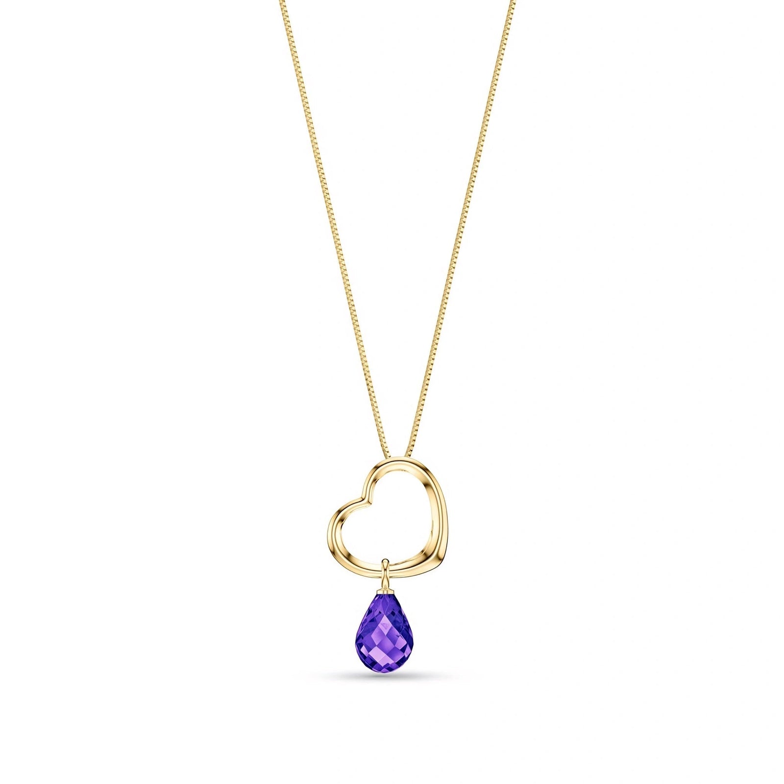 Yellow Gold Celeste Pendant Necklace Amethyst 10K — Giuseppa
