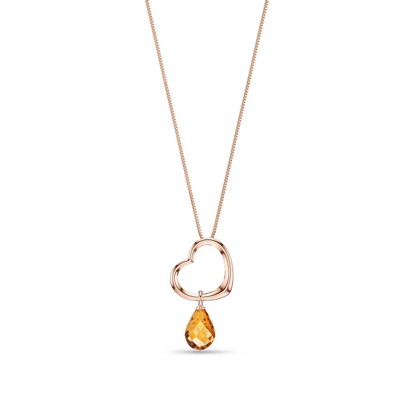 Rose Gold Celeste Pendant Necklace Citrine 10K — Giuseppa