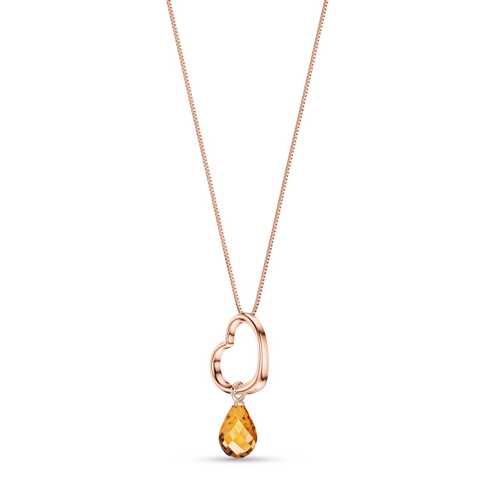 Rose Gold Celeste Pendant Necklace Citrine 10K — Giuseppa