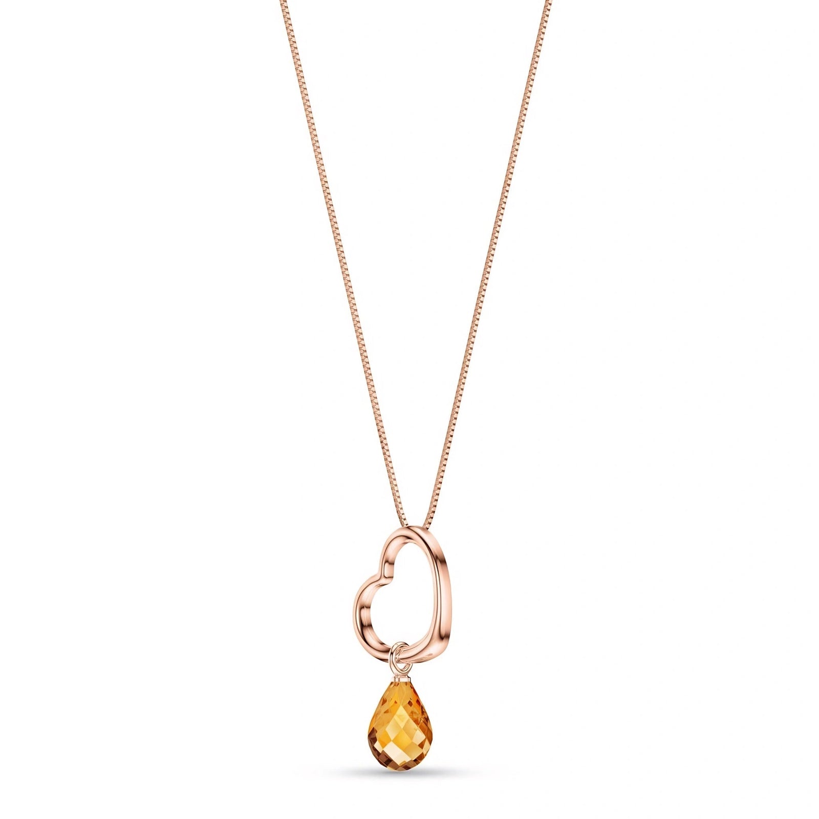 Rose Gold Celeste Pendant Necklace Citrine 10K — Giuseppa