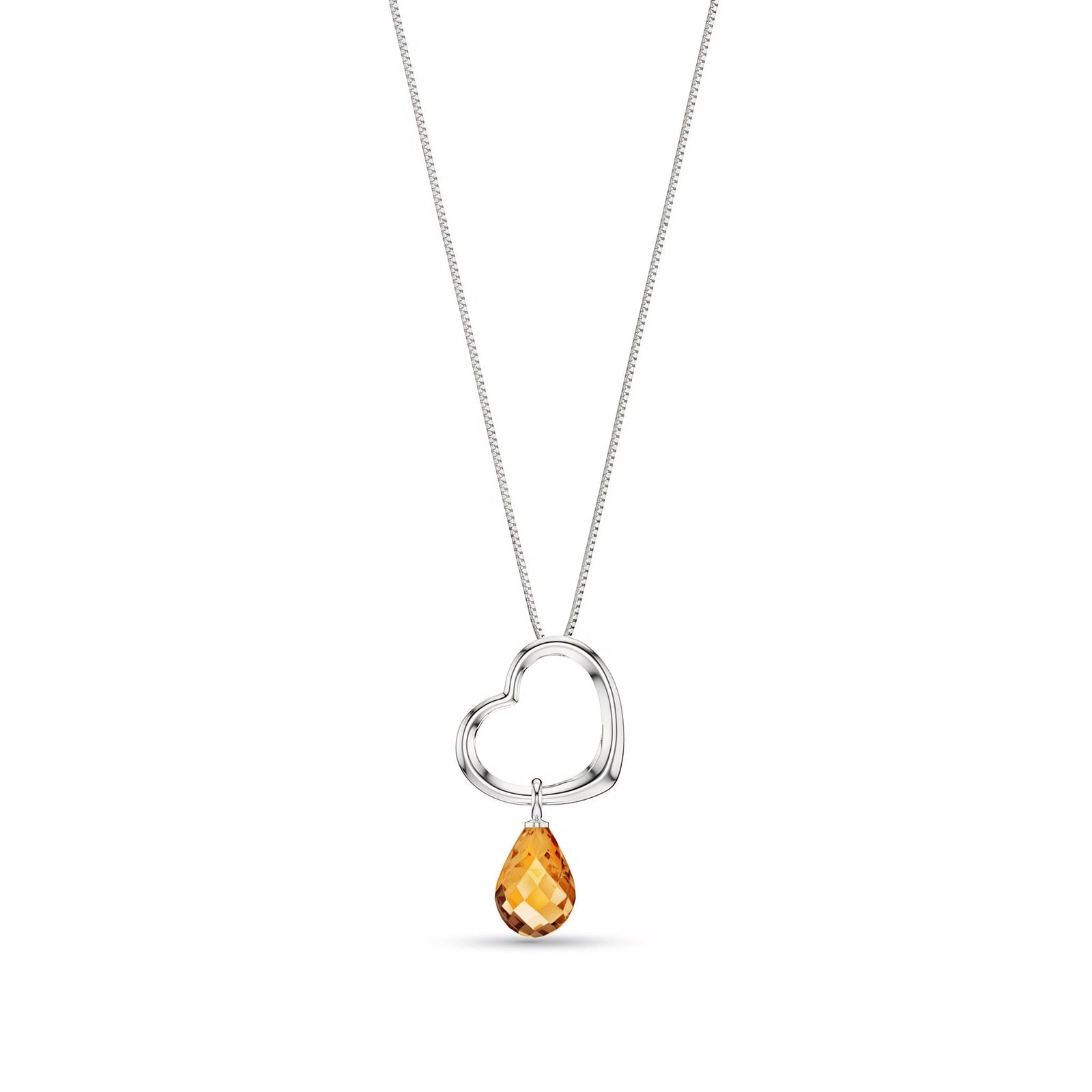White Gold Celeste Pendant Necklace Citrine 10K — Giuseppa