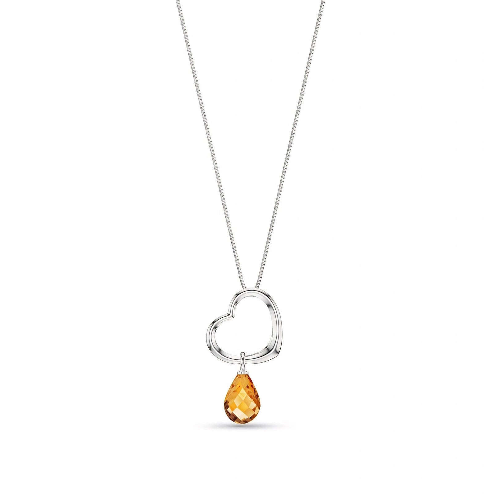 White Gold Celeste Pendant Necklace Citrine 10K — Giuseppa