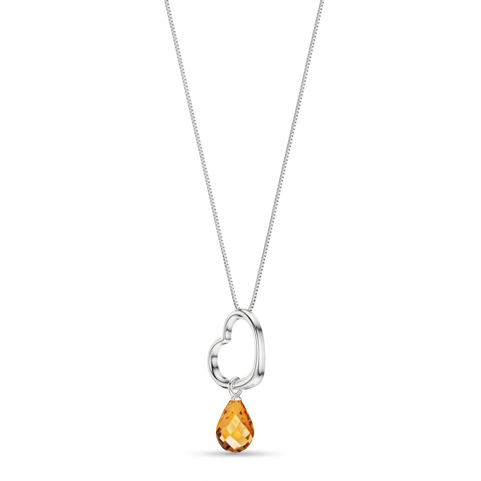 White Gold Celeste Pendant Necklace Citrine 10K — Giuseppa
