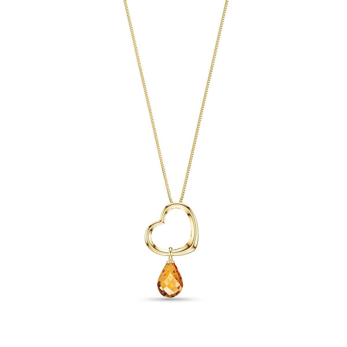 Yellow Gold Celeste Pendant Necklace Citrine 10K — Giuseppa