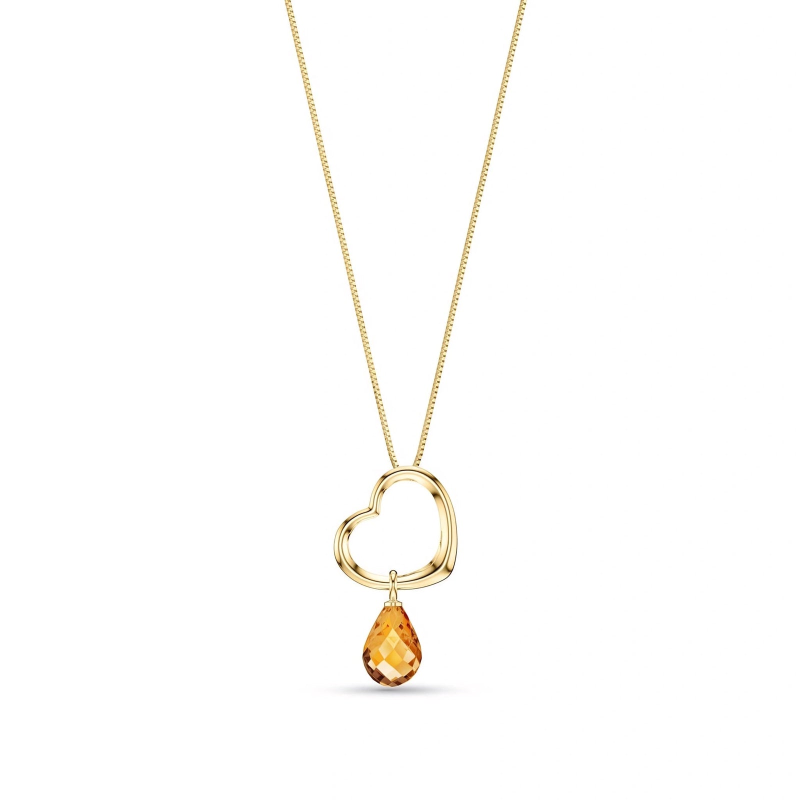 Yellow Gold Celeste Pendant Necklace Citrine 10K — Giuseppa