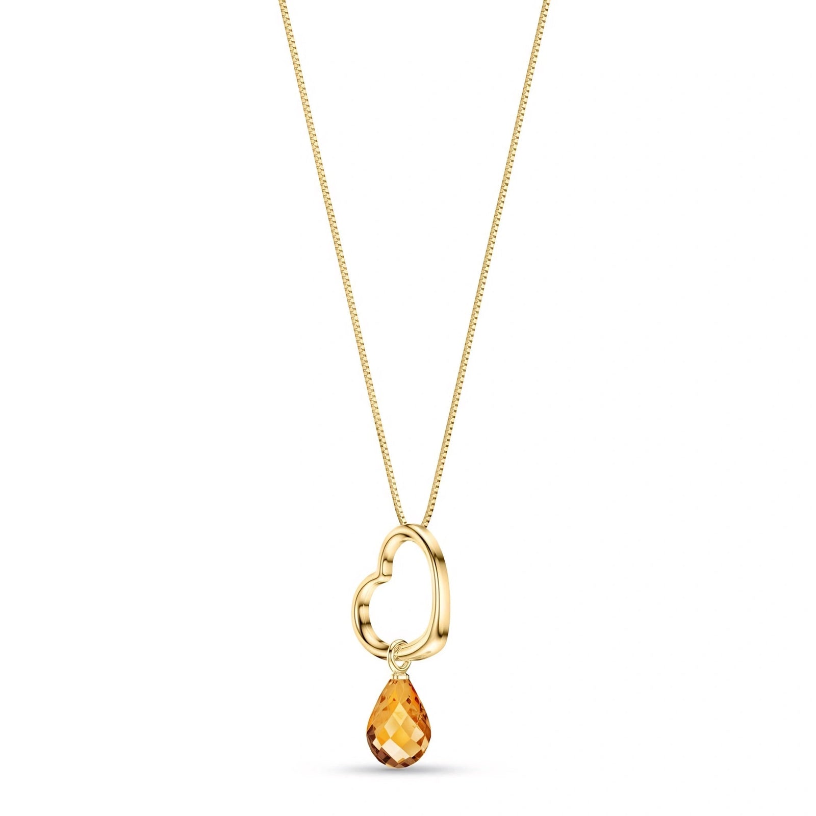 Yellow Gold Celeste Pendant Necklace Citrine 10K — Giuseppa