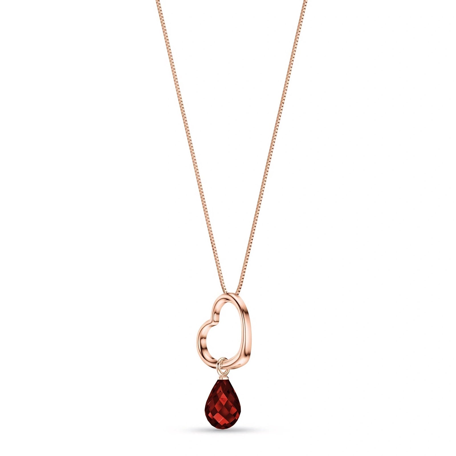 Rose Gold Celeste Pendant Necklace Garnet 10K — Giuseppa