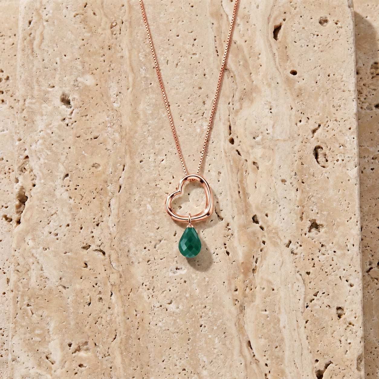 Rose Gold Celeste Pendant Necklace Garnet 10K — Giuseppa