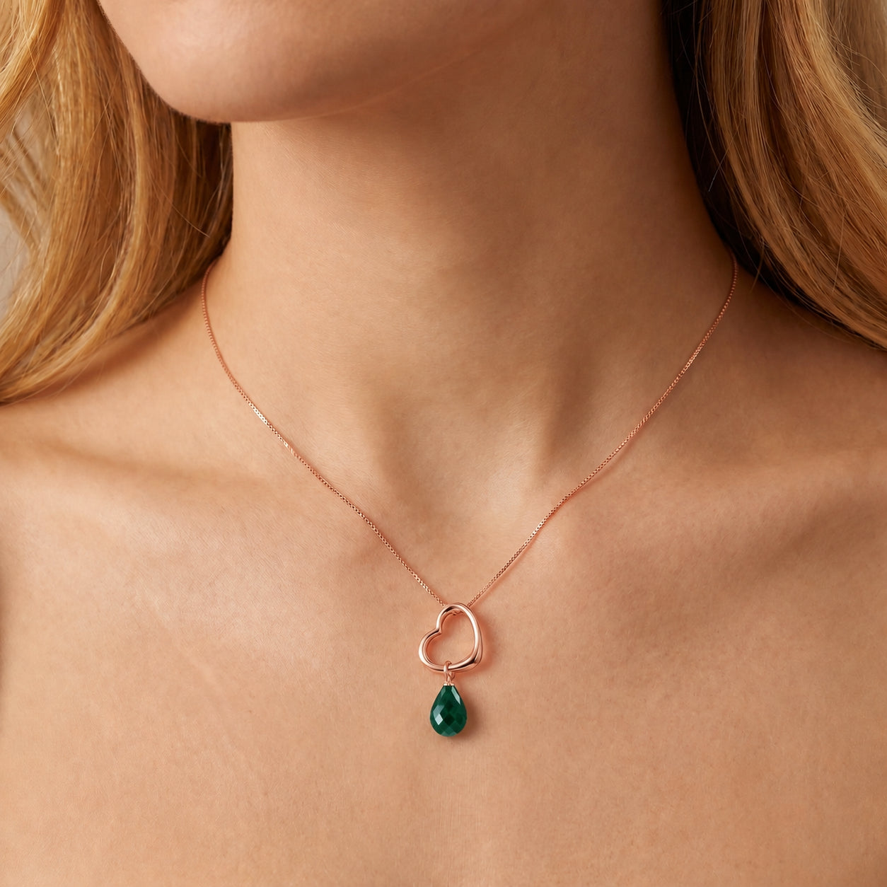 Rose Gold Celeste Pendant Necklace Garnet 10K — Giuseppa