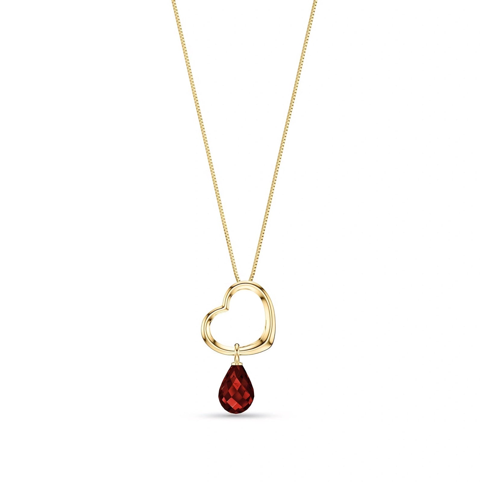 Yellow Gold Celeste Pendant Necklace Garnet 10K — Giuseppa