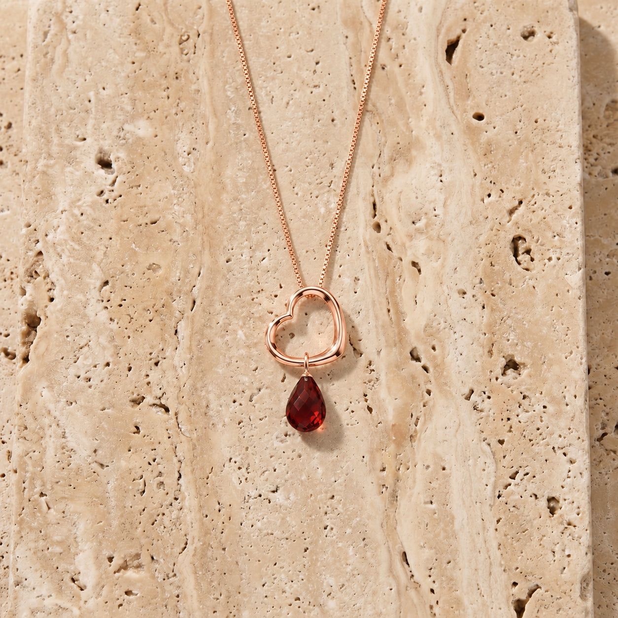 Rose Gold Celeste Pendant Necklace Blue Topaz 10K — Giuseppa