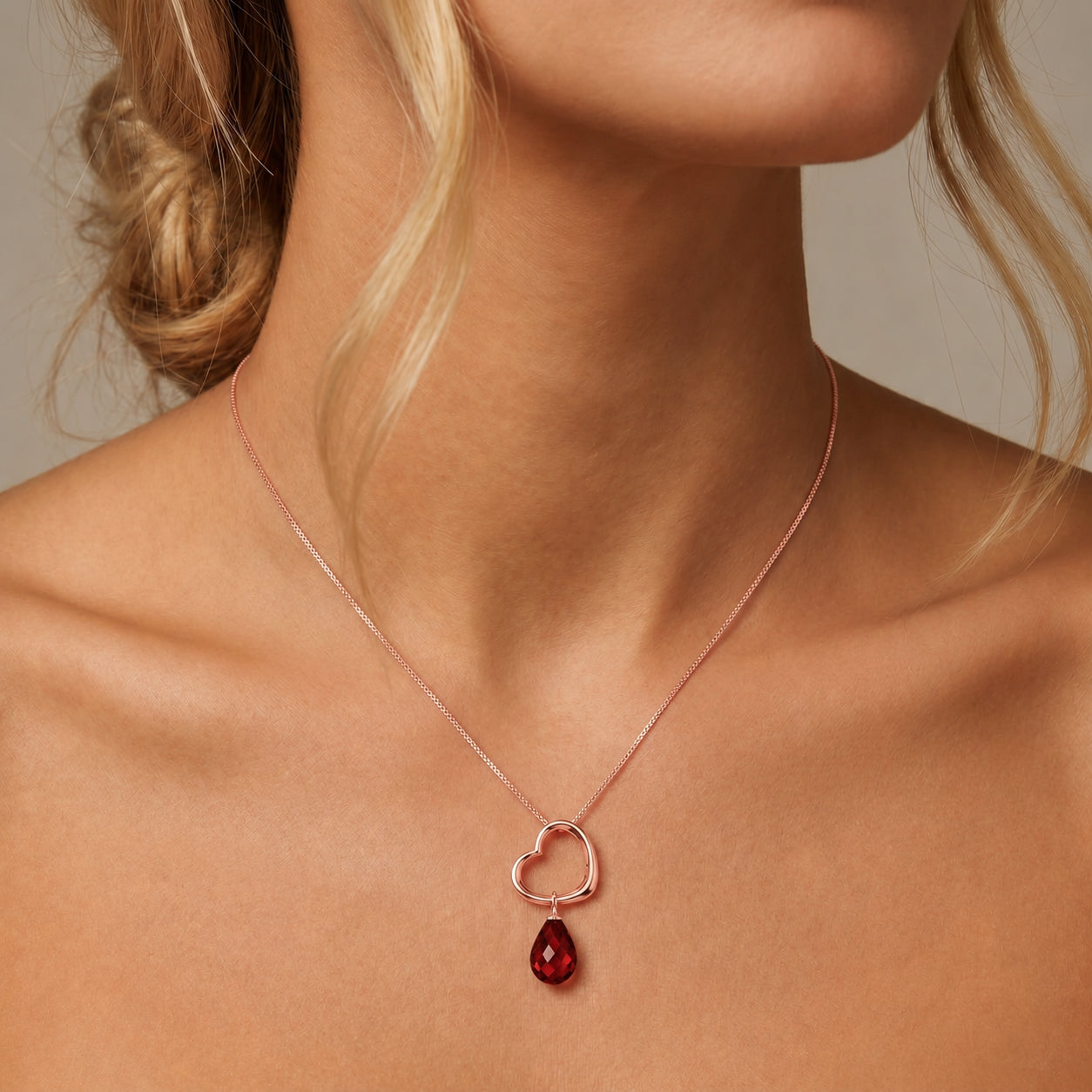Rose Gold Celeste Pendant Necklace Blue Topaz 10K — Giuseppa