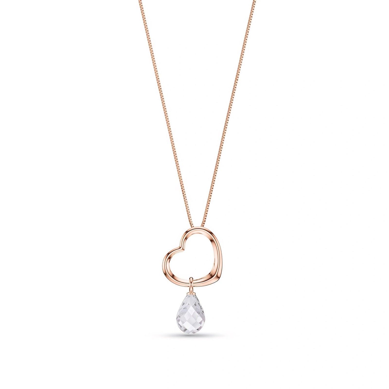 Rose Gold Celeste Pendant Necklace White Topaz 10K — Giuseppa