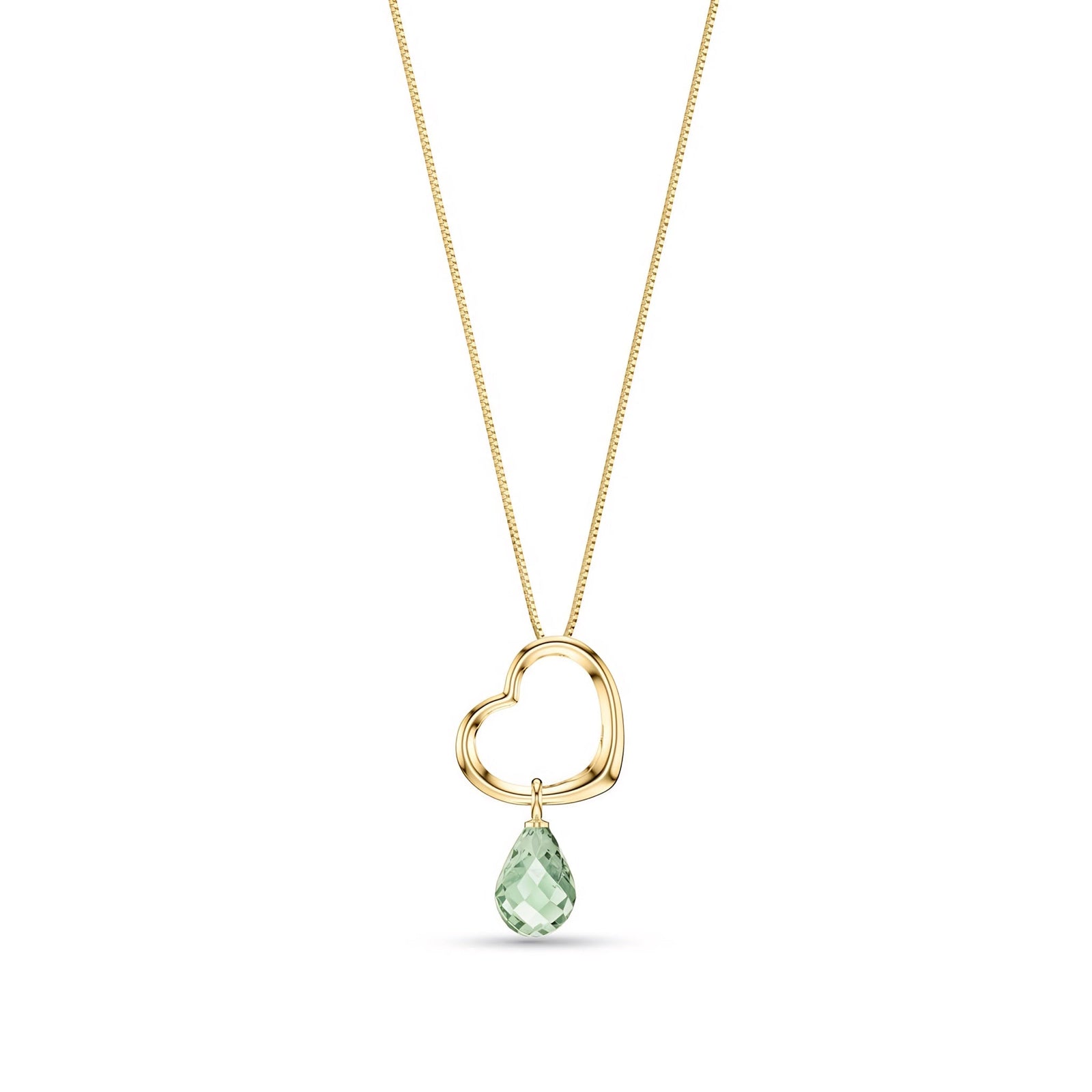 Yellow Gold Celeste Pendant Necklace White Topaz 10K — Giuseppa