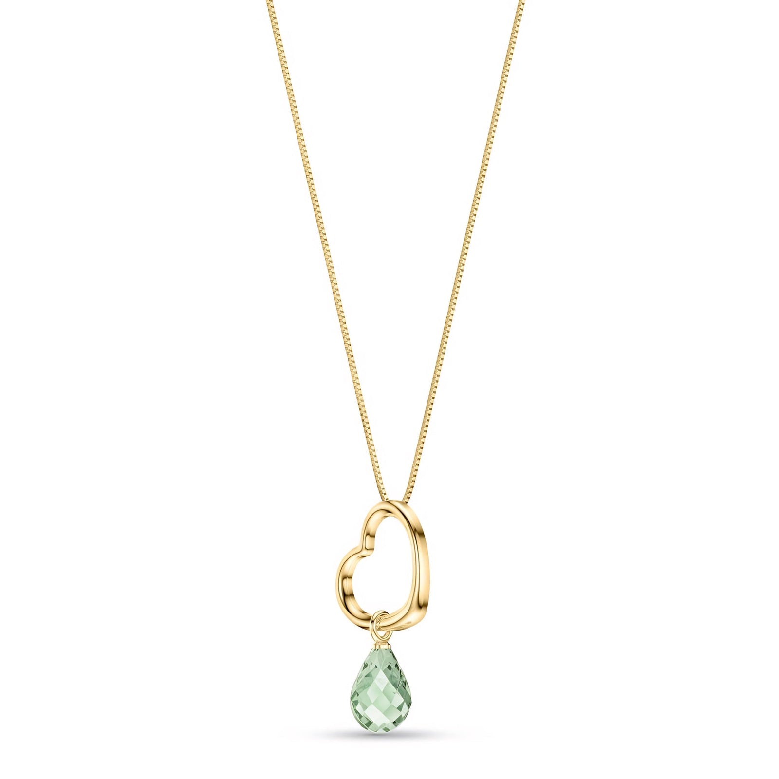 Yellow Gold Celeste Pendant Necklace White Topaz 10K — Giuseppa