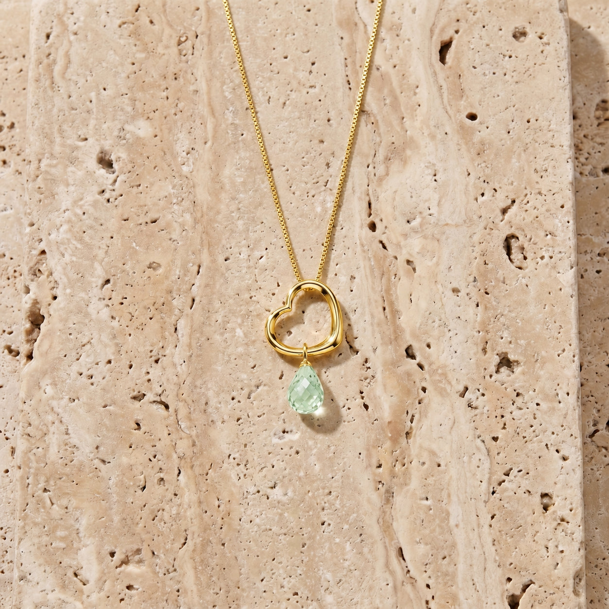 Yellow Gold Celeste Pendant Necklace White Topaz 10K — Giuseppa