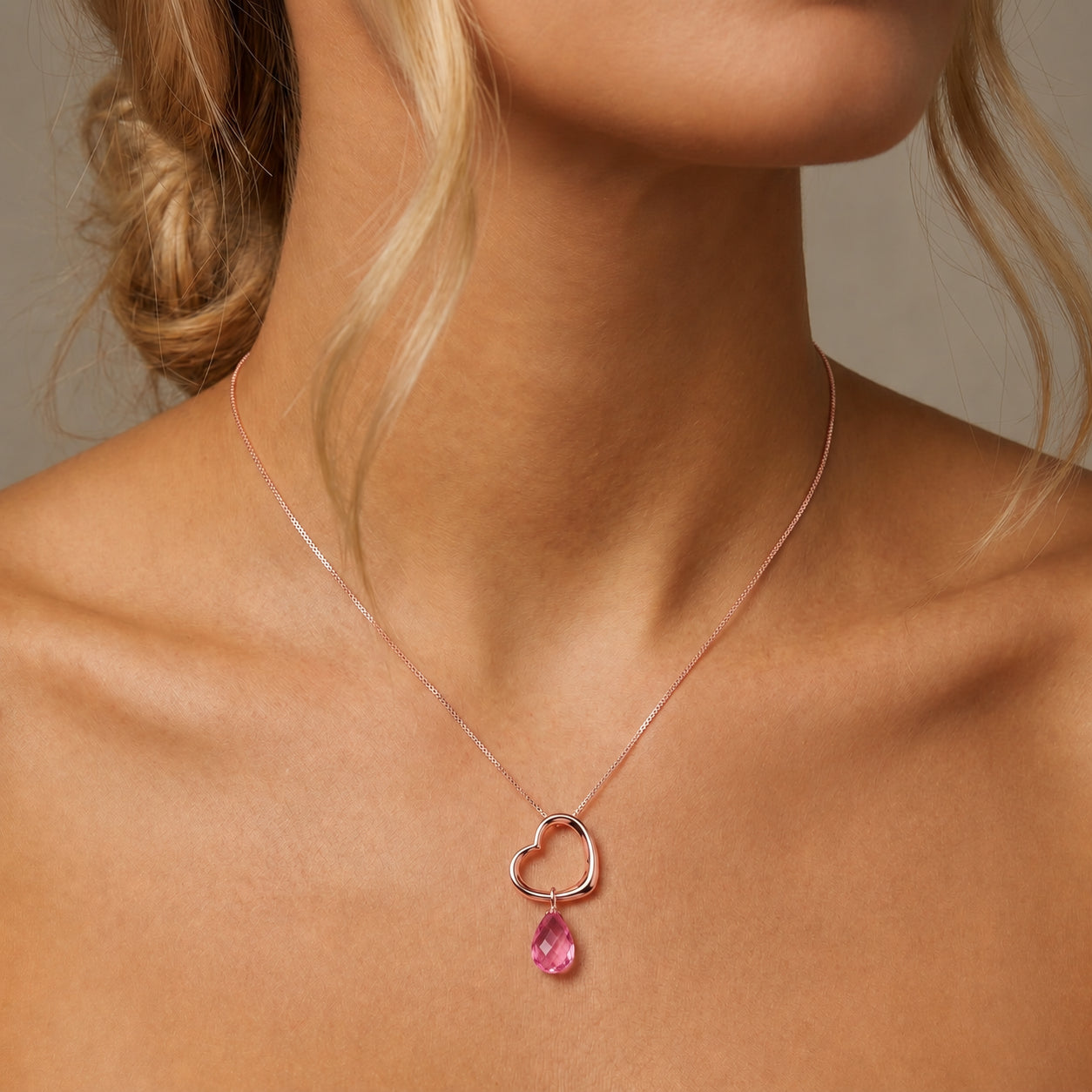 Rose Gold Celeste Pendant Necklace Ruby 10K — Giuseppa