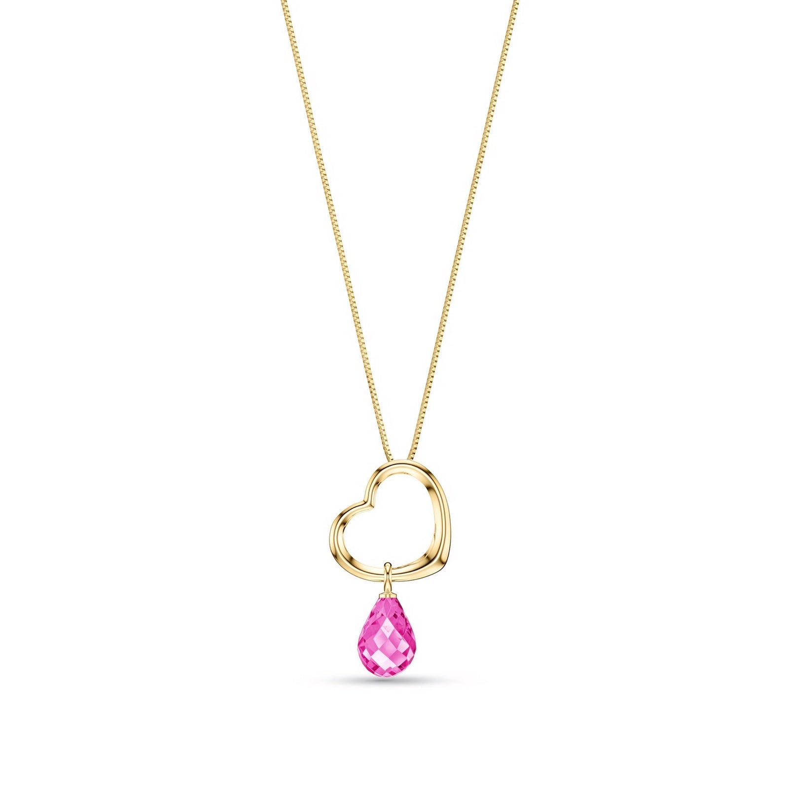 Yellow Gold Celeste Pendant Necklace Ruby 10K — Giuseppa