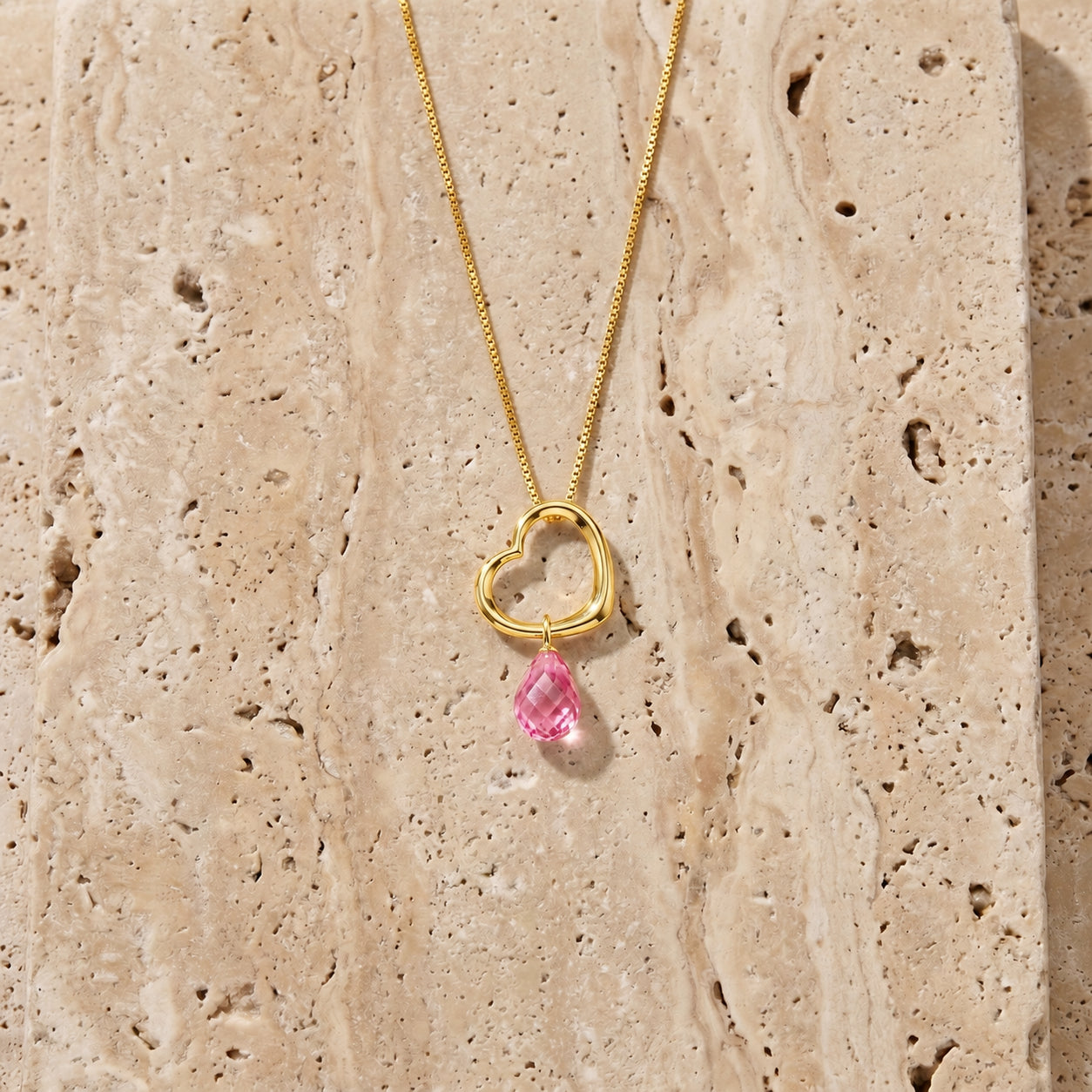 Yellow Gold Celeste Pendant Necklace Ruby 10K — Giuseppa