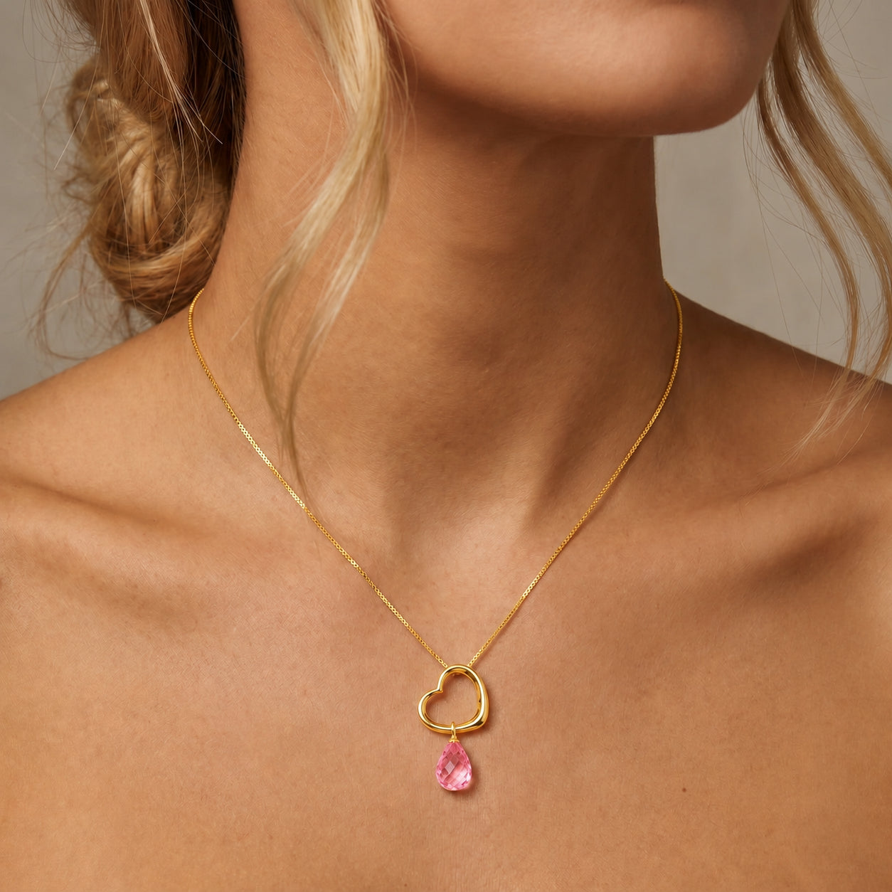 Yellow Gold Celeste Pendant Necklace Ruby 10K — Giuseppa