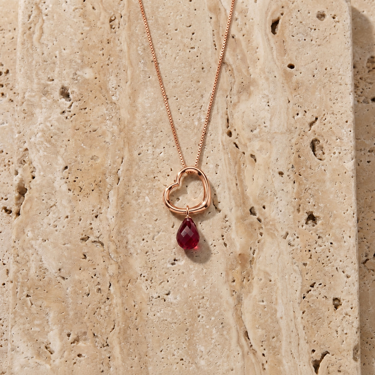 Rose Gold Celeste Pendant Necklace Sapphire 10K — Giuseppa