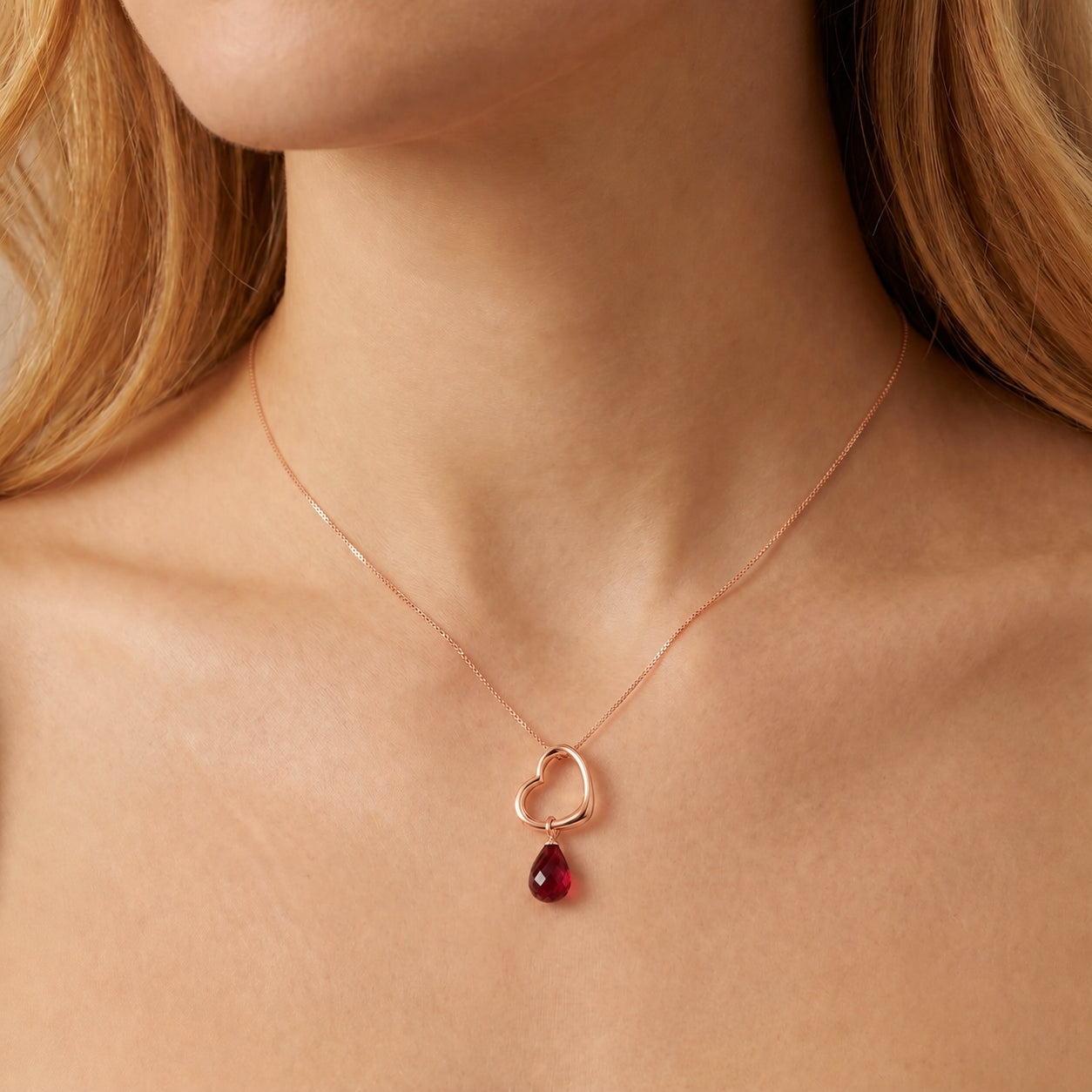 Rose Gold Celeste Pendant Necklace Sapphire 10K — Giuseppa