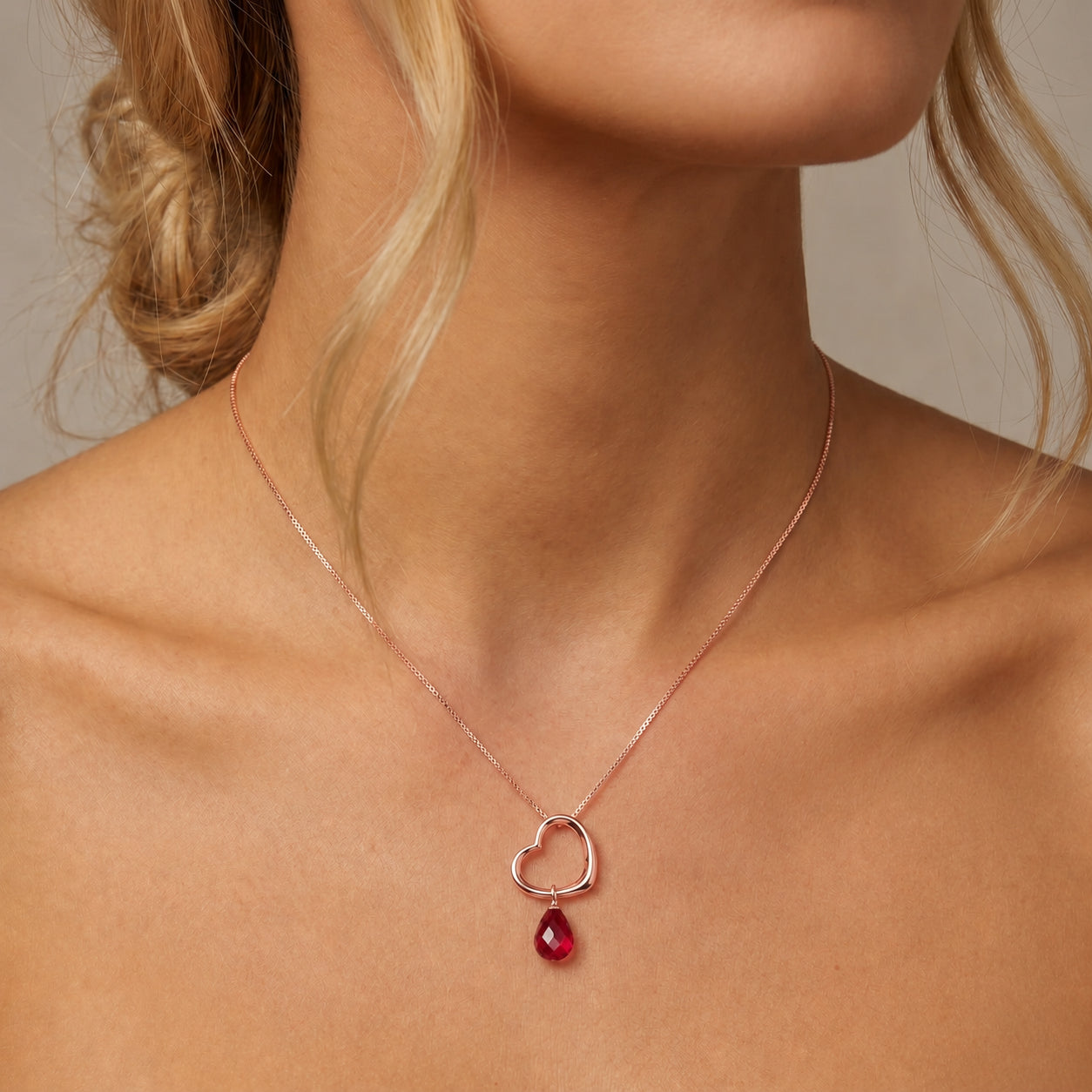 Rose Gold Celeste Pendant Necklace Sapphire 10K — Giuseppa