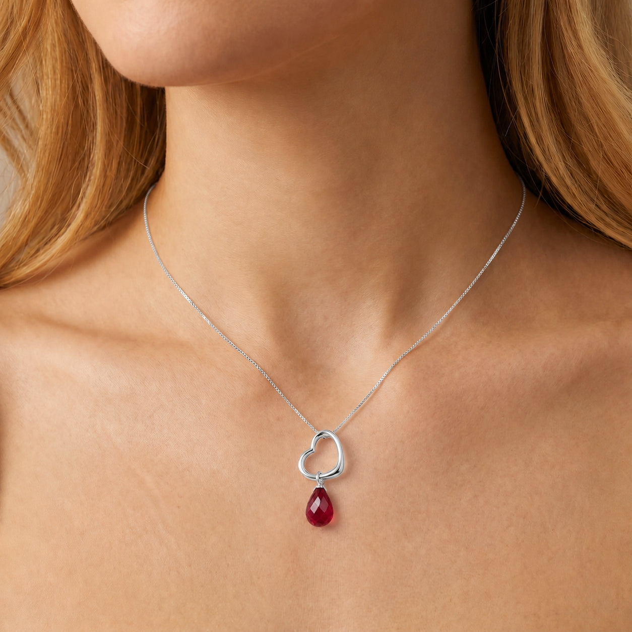 White Gold Celeste Pendant Necklace Sapphire 10K — Giuseppa