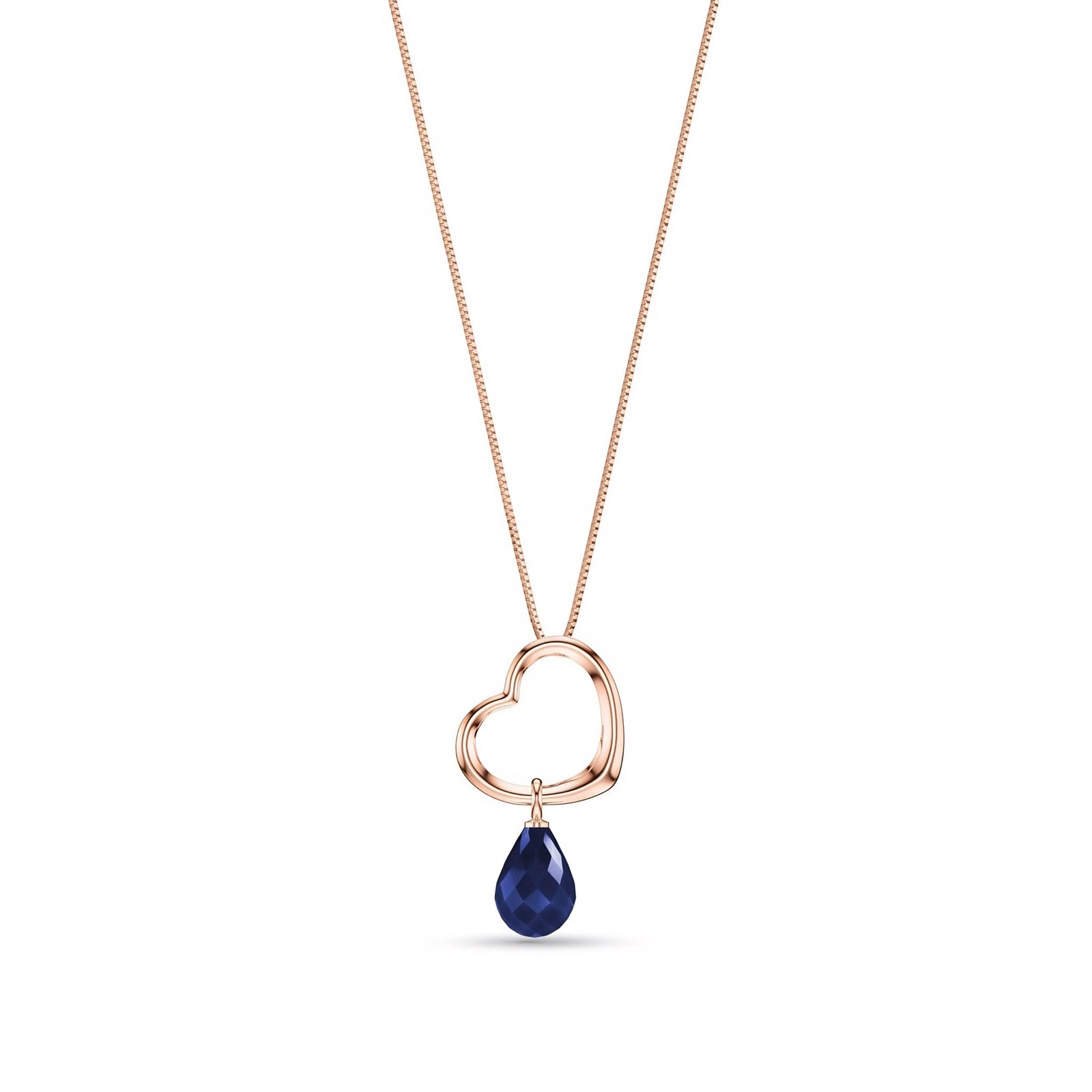 Rose Gold Celeste Pendant Necklace Emerald 10K — Giuseppa